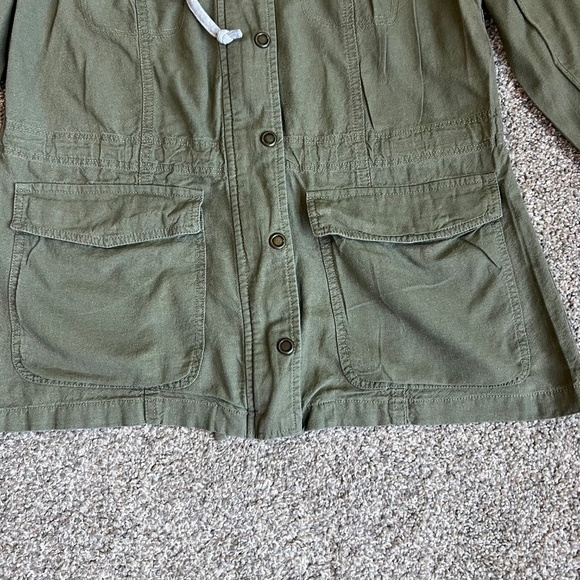 Maurice's Army Green Utility Jacket with Gray Jersey Hood, Size Small - Picture 3 of 10